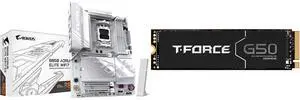 GIGABYTE B850 AORUS ELITE WIFI7 ICE AMD AM5 LGA 1718 Motherboard, ATX, DDR5, 3x M.2, PCIe 5.0, USB-C, WIFI7, 2.5GbE LAN, EZ-Latch, 5-Year Warranty Team Group T-FORCE G50 M.2 1TB PCIe 4.0 x4 NVMe 1.4 TLC SSD GIGABYTE B850 AORUS ELITE WIFI7 ICE AMD AM5 LGA 1718 Motherboard, ATX, DDR5, 3x M.2, PCIe 5.0, USB-C, WIFI7, 2.5GbE LAN, EZ-Latch, 5-Year Warranty Team Group T-FORCE G50 M.2 1TB PCIe 4.0 x4 NVMe 1.4 TLC SSD