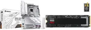 GIGABYTE B850 AORUS ELITE WIFI7 ICE AMD AM5 LGA 1718 Motherboard, ATX, DDR5, 3x M.2, PCIe 5.0, USB-C, WIFI7, 2.5GbE LAN, EZ-Latch, 5-Year Warranty; SAMSUNG SSD 9100 PRO 1TB, PCIe 5.0x4 M.2 2280, Read Up to 14,800MB/s, Ideal for AI, Gaming, GIGABYTE B850 AORUS ELITE WIFI7 ICE AMD AM5 LGA 1718 Motherboard, ATX, DDR5, 3x M.2, PCIe 5.0, USB-C, WIFI7, 2.5GbE LAN, EZ-Latch, 5-Year Warranty; SAMSUNG SSD 9100 PRO 1TB, PCIe 5.0x4 M.2 2280, Read Up to 14,800MB/s, Ideal for AI, Gaming,