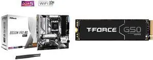 ASRock B650M Pro RS WiFi AM5 Micro ATX Motherboard Team Group T-FORCE G50 M.2 2280 1TB PCIe 4.0 x4 with NVMe 1.4 TLC Internal Solid State Drive (SSD) TM8FFE001T0C129 ASRock B650M Pro RS WiFi AM5 Micro ATX Motherboard Team Group T-FORCE G50 M.2 2280 1TB PCIe 4.0 x4 with NVMe 1.4 TLC Internal Solid State Drive (SSD) TM8FFE001T0C129
