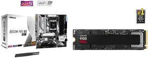 ASRock B650M Pro RS WiFi AM5 Micro ATX Motherboard SAMSUNG SSD 9100 PRO 1TB, PCIe 5.0x4 M.2 2280, Seq. Read Speeds Up to 14,800MB/s, Best for AI Computing, Gaming, and Heavy Duty Workstations (MZ- VAP1T0B/AM) ASRock B650M Pro RS WiFi AM5 Micro ATX Motherboard SAMSUNG SSD 9100 PRO 1TB, PCIe 5.0x4 M.2 2280, Seq. Read Speeds Up to 14,800MB/s, Best for AI Computing, Gaming, and Heavy Duty Workstations (MZ- VAP1T0B/AM)