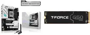 ASUS ROG Strix B650-A Gaming WiFi AMD B650 AM5 Ryzen ATX motherboard, 12+2 power stages, DDR5, 3x M.2, PCIe 4.0, 2.5G LAN, WiFi 6E, USB 3.2 Gen 2x2 Type-C, Aura Sync Team Group T-FORCE G50 1TB PCIe 4.0 NVMe SSD ASUS ROG Strix B650-A Gaming WiFi AMD B650 AM5 Ryzen ATX motherboard, 12+2 power stages, DDR5, 3x M.2, PCIe 4.0, 2.5G LAN, WiFi 6E, USB 3.2 Gen 2x2 Type-C, Aura Sync Team Group T-FORCE G50 1TB PCIe 4.0 NVMe SSD