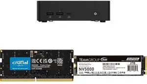 ASUS NUC 16 Pro Mini PC: Intel Core Ultra 7 356H, Dual DDR5 RAM Slots, Dual SSD, Dual LAN, TBT4, Wi-Fi 7, BT 6.0, ASUS Control Center, VESA Mount, 3-year Warranty. Includes Crucial 32GB DDR5 RAM & Team Group 2TB NVMe SSD. ASUS NUC 16 Pro Mini PC: Intel Core Ultra 7 356H, Dual DDR5 RAM Slots, Dual SSD, Dual LAN, TBT4, Wi-Fi 7, BT 6.0, ASUS Control Center, VESA Mount, 3-year Warranty. Includes Crucial 32GB DDR5 RAM & Team Group 2TB NVMe SSD.