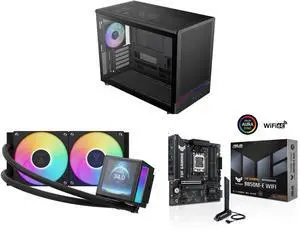 Gamdias ATHENA M4M mini ITX/mATX PC case, 3 PWM fans, fits 395mm GPU, ATX PSU, 360mm radiators. GAMDIAS CHIONE P5-240 Liquid CPU Cooler, 240mm AIO, 3.4'' IPS LCD, Intel LGA 1851, AMD AM5. ASUS TUF B850M-E WIFI mATX motherboard, DDR5, PCIe 5 Gamdias ATHENA M4M mini ITX/mATX PC case, 3 PWM fans, fits 395mm GPU, ATX PSU, 360mm radiators. GAMDIAS CHIONE P5-240 Liquid CPU Cooler, 240mm AIO, 3.4'' IPS LCD, Intel LGA 1851, AMD AM5. ASUS TUF B850M-E WIFI mATX motherboard, DDR5, PCIe 5