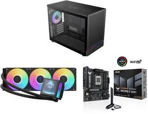 Gamdias ATHENA M4M mini ITX/mATX PC case with 3 PWM fans, fits 395mm GPU, ATX PSU, 360mm radiators. GAMDIAS CHIONE P5-360 Liquid CPU Cooler, 360mm AIO, 3.4" IPS LCD, Intel LGA 1851, AMD AM5. ASUS TUF GAMING B850M-E WIFI mATX motherboard, DD Gamdias ATHENA M4M mini ITX/mATX PC case with 3 PWM fans, fits 395mm GPU, ATX PSU, 360mm radiators. GAMDIAS CHIONE P5-360 Liquid CPU Cooler, 360mm AIO, 3.4" IPS LCD, Intel LGA 1851, AMD AM5. ASUS TUF GAMING B850M-E WIFI mATX motherboard, DD