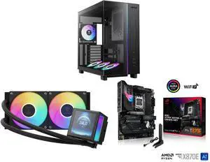 Gamdias ATLAS M4 ATX case: 4x120mm PWM ARGB fans, Adjustable Fan Mount, Chimney Airflow, Anti-Sag GPU Bracket, Front PSU. CHIONE P5-240 AIO Cooler: 240mm, 3.4'' IPS LCD, Magnetic Pump, PWM & ARGB Sync. ASUS ROG STRIX X870E-E: AMD AM5, 18+2+ Gamdias ATLAS M4 ATX case: 4x120mm PWM ARGB fans, Adjustable Fan Mount, Chimney Airflow, Anti-Sag GPU Bracket, Front PSU. CHIONE P5-240 AIO Cooler: 240mm, 3.4'' IPS LCD, Magnetic Pump, PWM & ARGB Sync. ASUS ROG STRIX X870E-E: AMD AM5, 18+2+