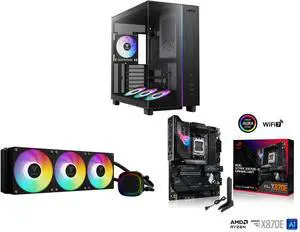 Gamdias ATLAS M4 ATX case: 4x120mm PWM ARGB fans, Adjustable Fan Mount, Chimney Airflow, Anti-Sag GPU Bracket, Front PSU. GAMDIAS Aura GLV2 360mm AIO Cooler: Rotatable Pump, 3x120mm Fans, PWM & ARGB Sync, Intel/AMD. ASUS ROG STRIX X870E-E: Gamdias ATLAS M4 ATX case: 4x120mm PWM ARGB fans, Adjustable Fan Mount, Chimney Airflow, Anti-Sag GPU Bracket, Front PSU. GAMDIAS Aura GLV2 360mm AIO Cooler: Rotatable Pump, 3x120mm Fans, PWM & ARGB Sync, Intel/AMD. ASUS ROG STRIX X870E-E: