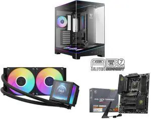 GAMDIAS Atlas P6 CG Mid-Tower Gaming PC: Mini-ITX, Micro-ATX, ATX, 4x120mm ARGB Fans, Curved Glass, Tool-Free, Type-C, 425mm GPU. CHIONE P5-240 Liquid Cooler: 240mm AIO, 3.4'' LCD, PWM, ARGB. MSI MAG X870 TOMAHAWK WIFI: AM5, DDR5, PCIe 5.0, GAMDIAS Atlas P6 CG Mid-Tower Gaming PC: Mini-ITX, Micro-ATX, ATX, 4x120mm ARGB Fans, Curved Glass, Tool-Free, Type-C, 425mm GPU. CHIONE P5-240 Liquid Cooler: 240mm AIO, 3.4'' LCD, PWM, ARGB. MSI MAG X870 TOMAHAWK WIFI: AM5, DDR5, PCIe 5.0,