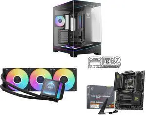 GAMDIAS Atlas P6 CG Mid-Tower Gaming PC: Mini-ITX, Micro-ATX, ATX, 4x120mm ARGB Fans, Curved Glass, Tool-Free, Type-C, 425mm GPU. CHIONE P5-360 Liquid Cooler: 360mm AIO, 3.4" LCD, PWM & ARGB. MSI MAG X870 TOMAHAWK WIFI: AMD Ryzen, DDR5, PCI GAMDIAS Atlas P6 CG Mid-Tower Gaming PC: Mini-ITX, Micro-ATX, ATX, 4x120mm ARGB Fans, Curved Glass, Tool-Free, Type-C, 425mm GPU. CHIONE P5-360 Liquid Cooler: 360mm AIO, 3.4" LCD, PWM & ARGB. MSI MAG X870 TOMAHAWK WIFI: AMD Ryzen, DDR5, PCI