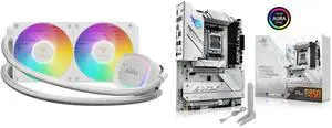 GAMDIAS AURA GL240 V2 White 240mm AIO CPU cooler, ASUS ROG STRIX B850-A GAMING WIFI R2 AMD AM5 ATX motherboard, 14+2+1 power stages, DDR5, WiFi 7, 4x M.2, PCIe 5.0 x16, USB 20Gbps Type-C, ASUS AI Advisor, AI Networking II GAMDIAS AURA GL240 V2 White 240mm AIO CPU cooler, ASUS ROG STRIX B850-A GAMING WIFI R2 AMD AM5 ATX motherboard, 14+2+1 power stages, DDR5, WiFi 7, 4x M.2, PCIe 5.0 x16, USB 20Gbps Type-C, ASUS AI Advisor, AI Networking II