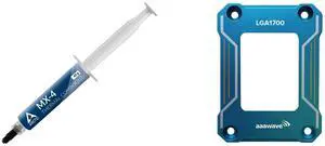 ARCTIC MX-4 -Thermal Compound Paste - Carbon Based High Performance - Heatsink Paste - Thermal Compound CPU for All Coolers, Thermal Interface Material - High Durability - 45 Grams and AAAwave LGA1700 CPU Contact Frame, Anti-Bending Fixing Bracket for Intel 12th/13th/14th Gen, Even Pressure CPU Guard, Aluminum Alloy Blue Contact Frame with Screwdriver (Blue) ARCTIC MX-4 -Thermal Compound Paste - Carbon Based High Performance - Heatsink Paste - Thermal Compound CPU for All Coolers, Thermal Interface Material - High Durability - 45 Grams and AAAwave LGA1700 CPU Contact Frame, Anti-Bending Fixing Bracket for Intel 12th/13th/14th Gen, Even Pressure CPU Guard, Aluminum Alloy Blue Contact Frame with Screwdriver (Blue)