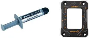 Arctic Silver 5 High-Density Polysynthetic Silver Thermal Compound AS5-3.5G and AAAwave LGA1851 CPU Contact Frame, Anti-Bending Fixing Bracket for Intel 15th Gen & Core Ultra Series 200 CPUs, Optimized Contact Pressure, Easy Installation, All Aluminum Alloy Frame (Black) Arctic Silver 5 High-Density Polysynthetic Silver Thermal Compound AS5-3.5G and AAAwave LGA1851 CPU Contact Frame, Anti-Bending Fixing Bracket for Intel 15th Gen & Core Ultra Series 200 CPUs, Optimized Contact Pressure, Easy Installation, All Aluminum Alloy Frame (Black)