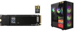 SAMSUNG 990 EVO PLUS SSD 1TB and Hachiman PC Ronin Gaming PC, AMD Ryzen 5 9600X, NVIDIA GeForce RTX 5060 8GB, 32GB DDR5 6400MHz RGB, 1TB Gen4 NVMe SSD, Wi-Fi 6, Windows 11 Home, Desktop Computer SAMSUNG 990 EVO PLUS SSD 1TB and Hachiman PC Ronin Gaming PC, AMD Ryzen 5 9600X, NVIDIA GeForce RTX 5060 8GB, 32GB DDR5 6400MHz RGB, 1TB Gen4 NVMe SSD, Wi-Fi 6, Windows 11 Home, Desktop Computer