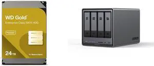 WD Gold 24TB Enterprise HDD - 7200 RPM SATA 6Gb/s 512MB Cache 3.5" - WD241KRYZ UGREEN NASync DXP4800 Plus, 4-Bay NAS, Intel Pentium Gold 5-Core CPU (Up to 4.40 GHz), 8GB DDR5, 1x 2.5GbE, 1x 10GbE, 2x SD - 12th Gen (Diskless) WD Gold 24TB Enterprise HDD - 7200 RPM SATA 6Gb/s 512MB Cache 3.5" - WD241KRYZ UGREEN NASync DXP4800 Plus, 4-Bay NAS, Intel Pentium Gold 5-Core CPU (Up to 4.40 GHz), 8GB DDR5, 1x 2.5GbE, 1x 10GbE, 2x SD - 12th Gen (Diskless)