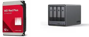 WD Red Plus 12TB NAS HDD - 7200 RPM, SATA 6Gb/s, CMR, 512MB Cache, 3.5" - WD120EFGX UGREEN NASync DXP4800 Plus, 4-Bay NAS, Intel Pentium Gold 5-Core CPU (Up to 4.40 GHz), 8GB DDR5, 1x 2.5GbE, 1x 10GbE, 12th Gen (Diskless) WD Red Plus 12TB NAS HDD - 7200 RPM, SATA 6Gb/s, CMR, 512MB Cache, 3.5" - WD120EFGX UGREEN NASync DXP4800 Plus, 4-Bay NAS, Intel Pentium Gold 5-Core CPU (Up to 4.40 GHz), 8GB DDR5, 1x 2.5GbE, 1x 10GbE, 12th Gen (Diskless)