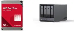 WD Red Pro 12TB 7200 RPM 512MB Cache SATA 6.0Gb/s 3.5" Internal HDD - WD122KFBX UGREEN NASync DXP4800 Plus, 4-Bay NAS, Intel Pentium Gold 5-Core CPU (4.40 GHz), 8GB DDR5, 1x 2.5GbE, 1x 10GbE, 2x SD, Diskless WD Red Pro 12TB 7200 RPM 512MB Cache SATA 6.0Gb/s 3.5" Internal HDD - WD122KFBX UGREEN NASync DXP4800 Plus, 4-Bay NAS, Intel Pentium Gold 5-Core CPU (4.40 GHz), 8GB DDR5, 1x 2.5GbE, 1x 10GbE, 2x SD, Diskless