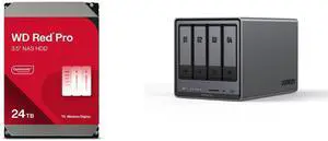 WD Red Pro 24TB 7200 RPM 512MB Cache SATA 6.0Gb/s 3.5" HD OEM -WD241KFGX UGREEN NASync DXP4800 Plus, 4-Bay NAS, Intel Pentium Gold 5-Core CPU (Up to 4.40 GHz), 8GB DDR5, 1x 2.5GbE, 1x 10GbE, 12th Gen (Diskless) WD Red Pro 24TB 7200 RPM 512MB Cache SATA 6.0Gb/s 3.5" HD OEM -WD241KFGX UGREEN NASync DXP4800 Plus, 4-Bay NAS, Intel Pentium Gold 5-Core CPU (Up to 4.40 GHz), 8GB DDR5, 1x 2.5GbE, 1x 10GbE, 12th Gen (Diskless)