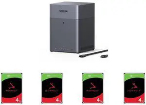 UGREEN NASync DH4300 Plus Storage Hub with HDMI Cable 4 x Seagate IronWolf ST4000VN006 4TB 5400 RPM 256MB Cache SATA 6.0Gb/s 3.5" Internal Hard Drive HDD UGREEN NASync DH4300 Plus Storage Hub with HDMI Cable 4 x Seagate IronWolf ST4000VN006 4TB 5400 RPM 256MB Cache SATA 6.0Gb/s 3.5" Internal Hard Drive HDD