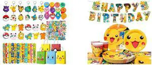 Pokemon Party Favors for Kids, 110 Pcs Pokemon Birthday Party Favors Set - Pokemon Goodie Bags Key Chains Stickers Badges etc Pokemon Party Supplies for Pokemon Birthday Decorations and 114 Pcs Pokemon Birthday Party Decorations & Tableware Set- Pokemon Table Cloth Banner Plates Napkins Cups etc Pokemon Birthday Party Decorations for Pokemon Party Supplies Pokemon Party Favors for Kids, 110 Pcs Pokemon Birthday Party Favors Set - Pokemon Goodie Bags Key Chains Stickers Badges etc Pokemon Party Supplies for Pokemon Birthday Decorations and 114 Pcs Pokemon Birthday Party Decorations & Tableware Set- Pokemon Table Cloth Banner Plates Napkins Cups etc Pokemon Birthday Party Decorations for Pokemon Party Supplies