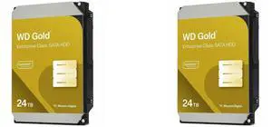 2 x WD Gold 24TB Enterprise Class Hard Disk Drive - 7200 RPM Class SATA 6Gb/s 512MB Cache 3.5 Inch - WD242KRYZ