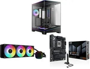 GAMDIAS Atlas P6 CG Mid-Tower Gaming PC: Mini-ITX, Micro-ATX, ATX, 4x120mm ARGB Fans, Curved Glass, Tool-Free, Type-C, 425mm GPU. GAMDIAS Aura GLV2 360mm AIO Cooler: Rotatable Pump, 3x120mm Fans, Intel/AMD. ASUS TUF X870E-PLUS WIFI7: DDR5, GAMDIAS Atlas P6 CG Mid-Tower Gaming PC: Mini-ITX, Micro-ATX, ATX, 4x120mm ARGB Fans, Curved Glass, Tool-Free, Type-C, 425mm GPU. GAMDIAS Aura GLV2 360mm AIO Cooler: Rotatable Pump, 3x120mm Fans, Intel/AMD. ASUS TUF X870E-PLUS WIFI7: DDR5,