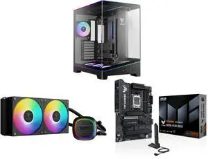 GAMDIAS Atlas P6 CG Mid-Tower Gaming PC: Mini-ITX, Micro-ATX, ATX, 4x120mm ARGB Fans, Curved Glass, Tool-Free, Type-C, 425mm GPU. AURA GL240 V2 AIO Cooler: Rotatable, 2x120mm Fans, PWM, ARGB Sync. ASUS TUF X870E-PLUS: DDR5, PCIe 5.0, WiFi 7 GAMDIAS Atlas P6 CG Mid-Tower Gaming PC: Mini-ITX, Micro-ATX, ATX, 4x120mm ARGB Fans, Curved Glass, Tool-Free, Type-C, 425mm GPU. AURA GL240 V2 AIO Cooler: Rotatable, 2x120mm Fans, PWM, ARGB Sync. ASUS TUF X870E-PLUS: DDR5, PCIe 5.0, WiFi 7
