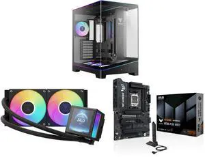 GAMDIAS Atlas P6 CG Mid-Tower Gaming PC: Mini-ITX, Micro-ATX, ATX, 4x120mm PWM ARGB Fans, Curved Glass, Type-C, 425mm GPU. CHIONE P5-240 Liquid Cooler: 240mm AIO, 3.4'' LCD, PWM & ARGB. ASUS TUF X870E-PLUS WIFI7: DDR5, PCIe 5.0, 4 M.2, WiFi GAMDIAS Atlas P6 CG Mid-Tower Gaming PC: Mini-ITX, Micro-ATX, ATX, 4x120mm PWM ARGB Fans, Curved Glass, Type-C, 425mm GPU. CHIONE P5-240 Liquid Cooler: 240mm AIO, 3.4'' LCD, PWM & ARGB. ASUS TUF X870E-PLUS WIFI7: DDR5, PCIe 5.0, 4 M.2, WiFi