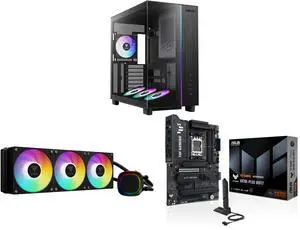 Gamdias ATLAS M4 PC case ATX 4x120mm PWM ARGB fans, Adjustable Angle Fan Mount, Chimney Airflow, Anti-Sag GPU Bracket, Front-Mounted PSU. GAMDIAS Aura GLV2 360mm AIO Liquid CPU Cooler, Rotatable Pump, 3x120mm Fans, Intel LGA 1851/1700; AMD Gamdias ATLAS M4 PC case ATX 4x120mm PWM ARGB fans, Adjustable Angle Fan Mount, Chimney Airflow, Anti-Sag GPU Bracket, Front-Mounted PSU. GAMDIAS Aura GLV2 360mm AIO Liquid CPU Cooler, Rotatable Pump, 3x120mm Fans, Intel LGA 1851/1700; AMD