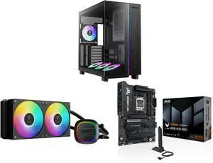 Gamdias ATLAS M4 ATX case: 4x120mm ARGB fans, Adjustable Fan Mount, Chimney Airflow, Anti-Sag GPU Bracket, Front PSU. GAMDIAS AURA GL240 V2 AIO Cooler: Rotatable Pump, 2x120mm ARGB Fans, Intel/AMD. ASUS TUF X870E-PLUS WIFI7: DDR5, PCIe 5.0, Gamdias ATLAS M4 ATX case: 4x120mm ARGB fans, Adjustable Fan Mount, Chimney Airflow, Anti-Sag GPU Bracket, Front PSU. GAMDIAS AURA GL240 V2 AIO Cooler: Rotatable Pump, 2x120mm ARGB Fans, Intel/AMD. ASUS TUF X870E-PLUS WIFI7: DDR5, PCIe 5.0,