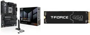 ASUS TUF GAMING X870E-PLUS WIFI7 AMD X870E ATX Motherboard: 16+2+1 80A Power Stages, DDR5, PCIe 5.0 x16, Four M.2 Slots, WiFi 7. Team Group T-FORCE G50 1TB PCIe 4.0 x4 NVMe 1.4 TLC SSD TM8FFE001T0C129 ASUS TUF GAMING X870E-PLUS WIFI7 AMD X870E ATX Motherboard: 16+2+1 80A Power Stages, DDR5, PCIe 5.0 x16, Four M.2 Slots, WiFi 7. Team Group T-FORCE G50 1TB PCIe 4.0 x4 NVMe 1.4 TLC SSD TM8FFE001T0C129