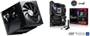 TRYX TURRIS 620 CPU Air Cooler with 5.0" IPS Screen, 280w TDP, Dual Tower, KANALI ROTA Fans for Intel LGA1851/1700 & AMD AM5. ASUS ROG STRIX X870E-E GAMING WIFI AMD AM5 X870 ATX motherboard, 18+2+2 power stages, WiFi 7, PCIe 5.0 TRYX TURRIS 620 CPU Air Cooler with 5.0" IPS Screen, 280w TDP, Dual Tower, KANALI ROTA Fans for Intel LGA1851/1700 & AMD AM5. ASUS ROG STRIX X870E-E GAMING WIFI AMD AM5 X870 ATX motherboard, 18+2+2 power stages, WiFi 7, PCIe 5.0