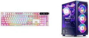 EPOMAKER TH108 PRO Mechanical Keyboard, Wireless, 10000mAh, Hot Swap, RGB (Pink, Creamy Jade) MXZ Gaming PC AMD Ryzen 5 5500, RTX 3060, 16GB DDR4, 1TB SSD, 6 RGB Fans, WIFI, Win 11 Pro Ready EPOMAKER TH108 PRO Mechanical Keyboard, Wireless, 10000mAh, Hot Swap, RGB (Pink, Creamy Jade) MXZ Gaming PC AMD Ryzen 5 5500, RTX 3060, 16GB DDR4, 1TB SSD, 6 RGB Fans, WIFI, Win 11 Pro Ready