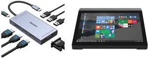 Melelink USB C Docking Station: Dual HDMI, Displayport, VGA, 100W PD, 3 USB2.0. 8-in-1 for Dell, HP, Lenovo. HIGOLE F6 10.1" Mini AIO PC, Windows 11 Pro, 4GB RAM, 64GB ROM. Melelink USB C Docking Station: Dual HDMI, Displayport, VGA, 100W PD, 3 USB2.0. 8-in-1 for Dell, HP, Lenovo. HIGOLE F6 10.1" Mini AIO PC, Windows 11 Pro, 4GB RAM, 64GB ROM.