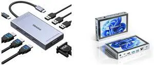 Melelink USB C Docking Station: Dual HDMI, Displayport, VGA, 100W PD, 3 USB2.0, 8-in-1 for Dell, HP, Lenovo. Higolepc Gole 2 Pro Mini PC: Windows 11 Pro, Intel N5095, 8GB RAM, 256GB eMMC, Dual 4K, WiFi 5, BT5.0, 2500mAh, Ethernet Melelink USB C Docking Station: Dual HDMI, Displayport, VGA, 100W PD, 3 USB2.0, 8-in-1 for Dell, HP, Lenovo. Higolepc Gole 2 Pro Mini PC: Windows 11 Pro, Intel N5095, 8GB RAM, 256GB eMMC, Dual 4K, WiFi 5, BT5.0, 2500mAh, Ethernet