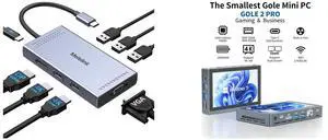 Melelink USB C Docking Station: Dual HDMI, Displayport, VGA, 100W PD, 3 USB2.0, 8-in-1 for Dell, HP, Lenovo. Higole Gole 2 Pro Mini PC: Intel N5095, WiFi 5, BT5.0, 16GB RAM, 256GB eMMC, 2500mAh, Dual 4K, Gigabit Ethernet Melelink USB C Docking Station: Dual HDMI, Displayport, VGA, 100W PD, 3 USB2.0, 8-in-1 for Dell, HP, Lenovo. Higole Gole 2 Pro Mini PC: Intel N5095, WiFi 5, BT5.0, 16GB RAM, 256GB eMMC, 2500mAh, Dual 4K, Gigabit Ethernet