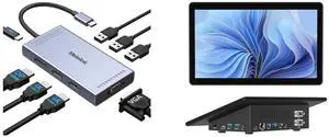 Melelink USB C Dock: Dual HDMI, Displayport, VGA, 100W PD, 3 USB2.0, 8-in-1 for Dell/HP/Lenovo. HIGOLEPC 11.6" Touch PC: HD Screen, Celeron N5095, 8GB RAM, 128GB ROM, Windows 11/Linux, Rugged for Automation Melelink USB C Dock: Dual HDMI, Displayport, VGA, 100W PD, 3 USB2.0, 8-in-1 for Dell/HP/Lenovo. HIGOLEPC 11.6" Touch PC: HD Screen, Celeron N5095, 8GB RAM, 128GB ROM, Windows 11/Linux, Rugged for Automation