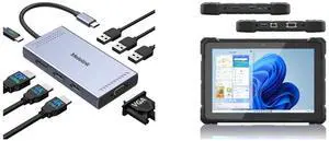 Melelink USB C Docking Station: Dual HDMI, Displayport, VGA, 100W PD, 3 USB2.0, 8-in-1 for Dell, HP, Lenovo. HIGOLEPC F9A Rugged Tablet: 10.1" Windows 11 Pro, N150 CPU, 8GB RAM, 128GB, 8000mAh, WiFi 5, BT 4.2, USB-C, HDMI, Waterproof, Shock Melelink USB C Docking Station: Dual HDMI, Displayport, VGA, 100W PD, 3 USB2.0, 8-in-1 for Dell, HP, Lenovo. HIGOLEPC F9A Rugged Tablet: 10.1" Windows 11 Pro, N150 CPU, 8GB RAM, 128GB, 8000mAh, WiFi 5, BT 4.2, USB-C, HDMI, Waterproof, Shock