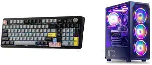 EPOMAKER TH99 PRO 96% Mechanical Keyboard: Screen, Knob, 10000mAh, 2.4Ghz/BT, Hot Swap, RGB, PBT Keycap, Wireless (Black, Sea Salt Silent). MXZ Gaming PC: AMD Ryzen 5 5500, RTX 4060, 16GB DDR4, 1TB SSD, 6 RGB Fans, WIFI, Win 11 Pro. EPOMAKER TH99 PRO 96% Mechanical Keyboard: Screen, Knob, 10000mAh, 2.4Ghz/BT, Hot Swap, RGB, PBT Keycap, Wireless (Black, Sea Salt Silent). MXZ Gaming PC: AMD Ryzen 5 5500, RTX 4060, 16GB DDR4, 1TB SSD, 6 RGB Fans, WIFI, Win 11 Pro.