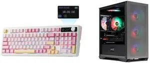 EPOMAKER TH99 PRO 96% Mechanical Keyboard: Screen, Knob, 10000mAh, 2.4Ghz/BT, Hot Swap, RGB, PBT Keycap, Wireless for PC/Mac (Pink, Creamy Jade). MXZ Gaming PC: Ryzen 5 5600X, RTX4070, 16GB DDR4, 1TB SSD, 6RGB Fans, Win 11 Pro. EPOMAKER TH99 PRO 96% Mechanical Keyboard: Screen, Knob, 10000mAh, 2.4Ghz/BT, Hot Swap, RGB, PBT Keycap, Wireless for PC/Mac (Pink, Creamy Jade). MXZ Gaming PC: Ryzen 5 5600X, RTX4070, 16GB DDR4, 1TB SSD, 6RGB Fans, Win 11 Pro.