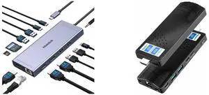 Melelink USB C Docking Station Dual Monitor, 14 in 1 Triple Display Hub with 2 HDMI 4K, DisplayPort, PD Charging, Ethernet, 6 USB C&A Ports, SD/TF, for Dell/HP HIGOLEPC Fanless Mini PC Stick, Intel Celeron J4105, Windows 11 Pro, 8GB/256GB Melelink USB C Docking Station Dual Monitor, 14 in 1 Triple Display Hub with 2 HDMI 4K, DisplayPort, PD Charging, Ethernet, 6 USB C&A Ports, SD/TF, for Dell/HP HIGOLEPC Fanless Mini PC Stick, Intel Celeron J4105, Windows 11 Pro, 8GB/256GB