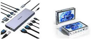 Melelink USB C Docking Station Dual Monitor, 14 in 1 Triple Display Hub with 2 HDMI 4K, DisplayPort, PD Charging, Ethernet, 6 USB C&A Ports, SD/TF, for Dell/HP Higole Gole 2 Pro Mini PC Windows 11 Pro Intel Celeron N5095 WiFi 5 BT5.0 Melelink USB C Docking Station Dual Monitor, 14 in 1 Triple Display Hub with 2 HDMI 4K, DisplayPort, PD Charging, Ethernet, 6 USB C&A Ports, SD/TF, for Dell/HP Higole Gole 2 Pro Mini PC Windows 11 Pro Intel Celeron N5095 WiFi 5 BT5.0