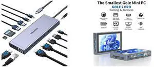 Melelink USB C Docking Station Dual Monitor, 14 in 1 Triple Display Hub with 2 HDMI 4K, DisplayPort, PD Charging, Ethernet, 6 USB C&A Ports, SD/TF, for Dell/HP Higole Gole 2 Pro Mini PC Windows 11 Pro Intel Celeron N5095 WiFi 5 BT5.0 Melelink USB C Docking Station Dual Monitor, 14 in 1 Triple Display Hub with 2 HDMI 4K, DisplayPort, PD Charging, Ethernet, 6 USB C&A Ports, SD/TF, for Dell/HP Higole Gole 2 Pro Mini PC Windows 11 Pro Intel Celeron N5095 WiFi 5 BT5.0