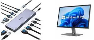Melelink USB C Docking Station Dual Monitor, 14 in 1 Triple Display Hub with 2 HDMI 4K, DisplayPort, PD Charging, Ethernet, 6 USB C&A Ports, SD/TF, for Dell/HP HIGOLEPC All-in-One 15.6" Desktop, FHD Touchscreen Win 11 Pro N5095 Tablet 8GB/1 Melelink USB C Docking Station Dual Monitor, 14 in 1 Triple Display Hub with 2 HDMI 4K, DisplayPort, PD Charging, Ethernet, 6 USB C&A Ports, SD/TF, for Dell/HP HIGOLEPC All-in-One 15.6" Desktop, FHD Touchscreen Win 11 Pro N5095 Tablet 8GB/1