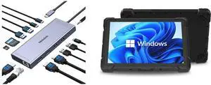 Melelink USB C Docking Station Dual Monitor, 14 in 1 Triple Display Hub with 2 HDMI 4K, DisplayPort, PD Charging, Ethernet, 6 USB C&A Ports, SD/TF, for Dell/HP HIGOLEPC 10.1" Rugged Tablet, Windows 11 Pro, Intel N4120, 8GB RAM, 128GB, IP67, Melelink USB C Docking Station Dual Monitor, 14 in 1 Triple Display Hub with 2 HDMI 4K, DisplayPort, PD Charging, Ethernet, 6 USB C&A Ports, SD/TF, for Dell/HP HIGOLEPC 10.1" Rugged Tablet, Windows 11 Pro, Intel N4120, 8GB RAM, 128GB, IP67,