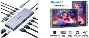 Melelink USB C Docking Station, 14-in-1 Triple Display Hub with 2 HDMI 4K, DisplayPort, PD Charging, Ethernet, 6 USB Ports, SD/TF. Compatible with Dell/HP Higole F9B 7'' Mini PC Windows 11 Pro, Intel N100, 16GB RAM, 256GB eMMC, Dual 4K Outp Melelink USB C Docking Station, 14-in-1 Triple Display Hub with 2 HDMI 4K, DisplayPort, PD Charging, Ethernet, 6 USB Ports, SD/TF. Compatible with Dell/HP Higole F9B 7'' Mini PC Windows 11 Pro, Intel N100, 16GB RAM, 256GB eMMC, Dual 4K Outp
