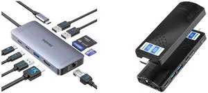 Melelink USB C Hub Ethernet, 9 in 1 Adapter with HDMI 4K@30Hz, 100W PD Charging, Gigabit RJ45, SD/TF Reader, USB A&C 3.0, USB-C Dock for Mac, Dell, Lenovo, HP HIGOLEPC Mini PC - Intel Celeron J4105, Windows 11 Pro, 8GB/128GB, WiFi 5.0, BT 5 Melelink USB C Hub Ethernet, 9 in 1 Adapter with HDMI 4K@30Hz, 100W PD Charging, Gigabit RJ45, SD/TF Reader, USB A&C 3.0, USB-C Dock for Mac, Dell, Lenovo, HP HIGOLEPC Mini PC - Intel Celeron J4105, Windows 11 Pro, 8GB/128GB, WiFi 5.0, BT 5