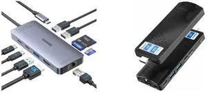 Melelink USB C Hub: 9-in-1 adapter with HDMI 4K@30Hz, 100W PD, Gigabit RJ45, SD/TF reader, USB A&C 3.0. Compatible with Mac, Dell, Lenovo, HP. HIGOLEPC Mini PC Stick: Intel J4105, Win 11 Pro, 8GB/256GB, HDMI 4K@60Hz, Gigabit Ethernet, Wi-Fi Melelink USB C Hub: 9-in-1 adapter with HDMI 4K@30Hz, 100W PD, Gigabit RJ45, SD/TF reader, USB A&C 3.0. Compatible with Mac, Dell, Lenovo, HP. HIGOLEPC Mini PC Stick: Intel J4105, Win 11 Pro, 8GB/256GB, HDMI 4K@60Hz, Gigabit Ethernet, Wi-Fi