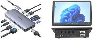 Melelink USB C Hub Ethernet, 9 in 1 Adapter with HDMI 4K@30Hz, 100W PD, Gigabit RJ45, SD/TF Reader, USB A&C 3.0, USB-C Dock for Mac, Dell, Lenovo, HP. HIGOLEPC Mini PC, 10.1" Touchscreen, Intel J4125, 8GB/128GB, Dual HDMI, BT 5.2, WiFi 5.0, Melelink USB C Hub Ethernet, 9 in 1 Adapter with HDMI 4K@30Hz, 100W PD, Gigabit RJ45, SD/TF Reader, USB A&C 3.0, USB-C Dock for Mac, Dell, Lenovo, HP. HIGOLEPC Mini PC, 10.1" Touchscreen, Intel J4125, 8GB/128GB, Dual HDMI, BT 5.2, WiFi 5.0,