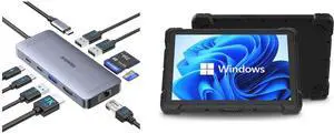 Melelink USB C Hub Ethernet, 9-in-1 Adapter with HDMI 4K@30Hz, 100W PD, Gigabit RJ45, SD/TF Reader, USB A&C 3.0, USB-C Dock for Mac, Dell, Lenovo, HP HIGOLEPC 10.1" Rugged Tablet, Win 11 Pro, Intel N4120, 8GB RAM, 128GB, 600 nit, IP67, 1600 Melelink USB C Hub Ethernet, 9-in-1 Adapter with HDMI 4K@30Hz, 100W PD, Gigabit RJ45, SD/TF Reader, USB A&C 3.0, USB-C Dock for Mac, Dell, Lenovo, HP HIGOLEPC 10.1" Rugged Tablet, Win 11 Pro, Intel N4120, 8GB RAM, 128GB, 600 nit, IP67, 1600