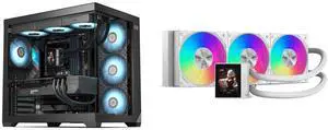 PCCOOLER CPS C3 T700 PC Case, Dual-Chamber Mid-Tower ATX, High-Airflow, Tempered Glass Panels, Black (Fans Not Included) PCCOOLER CPS DC360 Pro ARGB AIO CPU Cooler, 360mm Radiator, 310W TDP, 2.4" IPS Display, for Intel & AMD, White PCCOOLER CPS C3 T700 PC Case, Dual-Chamber Mid-Tower ATX, High-Airflow, Tempered Glass Panels, Black (Fans Not Included) PCCOOLER CPS DC360 Pro ARGB AIO CPU Cooler, 360mm Radiator, 310W TDP, 2.4" IPS Display, for Intel & AMD, White