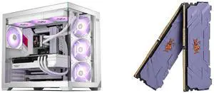 PCCOOLER CPS C3 T700 Dual-Chamber Mid-Tower ATX Case, High-Airflow, Tempered Glass Panels, White (Fans Not Included) + BATTLE-AX DDR4 RAM 32GB (2x16GB) 3200MHz CL18 1.35V XMP2.0, Titanium Grey PCCOOLER CPS C3 T700 Dual-Chamber Mid-Tower ATX Case, High-Airflow, Tempered Glass Panels, White (Fans Not Included) + BATTLE-AX DDR4 RAM 32GB (2x16GB) 3200MHz CL18 1.35V XMP2.0, Titanium Grey